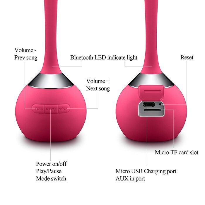 GizmoVine Bluetooth Speaker Wireless Portable Multicolor Audio Fashion Design Ultra Clear Sound Powerful Pink N3