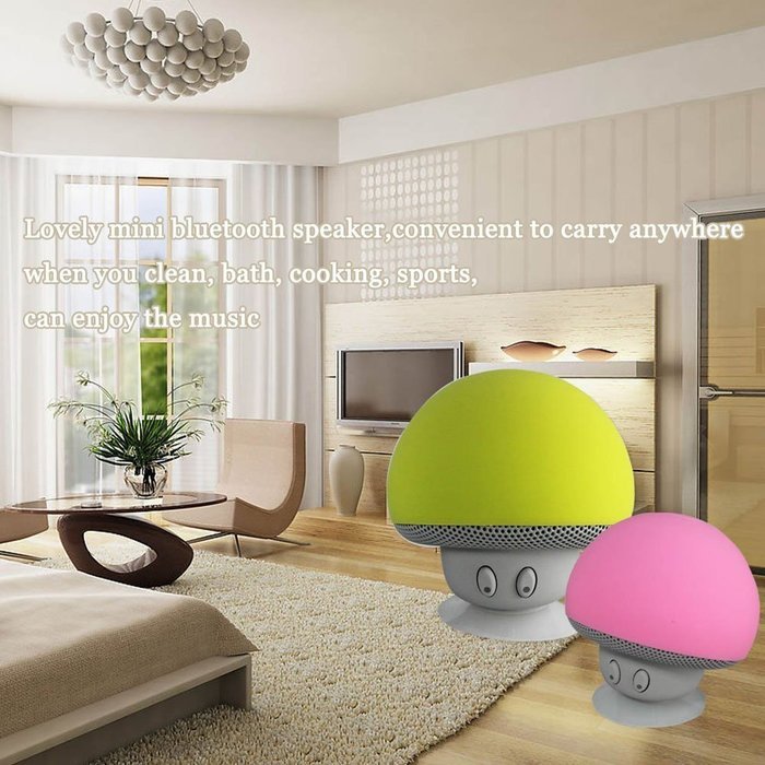 Loveboat Mini Cute Mushroom Portable Bluetooth V3.0 Wireless Stereo Speaker Hands Free Speakerphone (Blue) N12