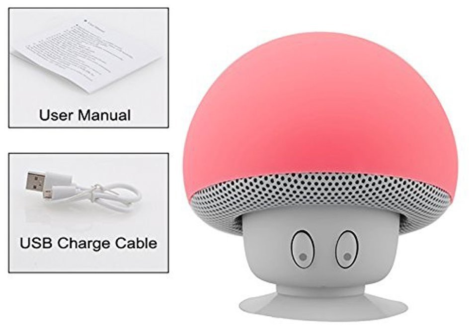 Loveboat Mini Cute Mushroom Portable Bluetooth V3.0 Wireless Stereo Speaker Hands Free Speakerphone (Blue) N34