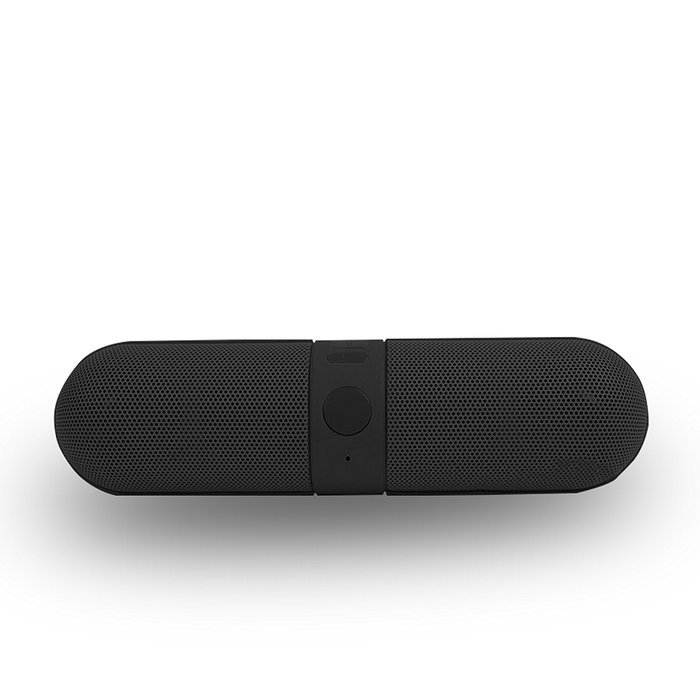 Wireless Mini Pill Multi-function Bluetooth Speaker w/ Mic TF card / FM Radio Function (Black)