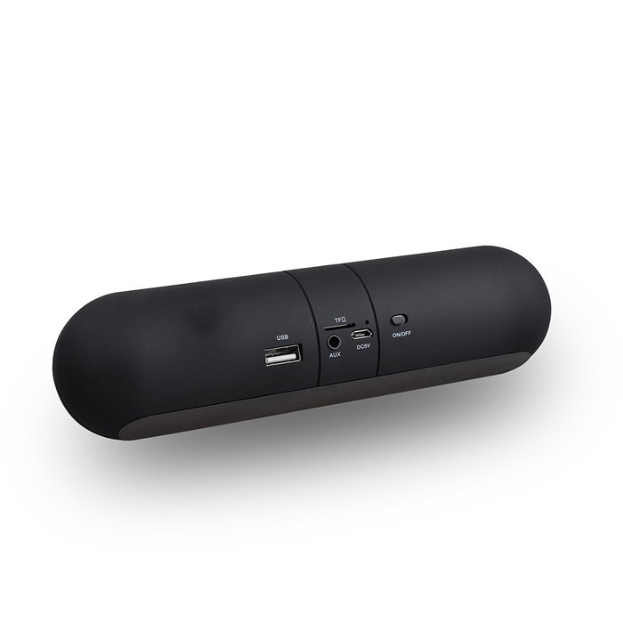 Wireless Mini Pill Multi-function Bluetooth Speaker w/ Mic TF card / FM Radio Function (Black) N3