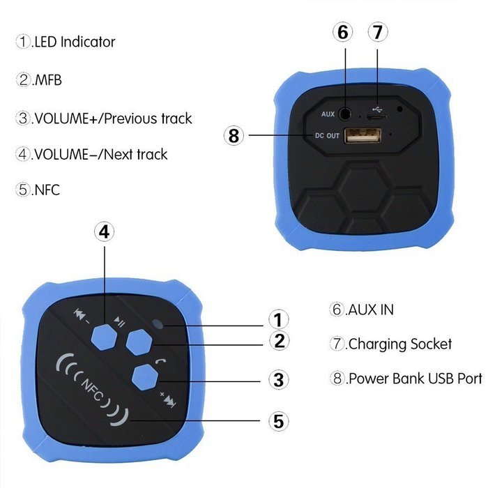 Waterproof Sport Speaker,Wireless Speaker,Portable Speaker,Bluetooth 4.0 Speaker with 10 Hours Playtime, 2 in... N5