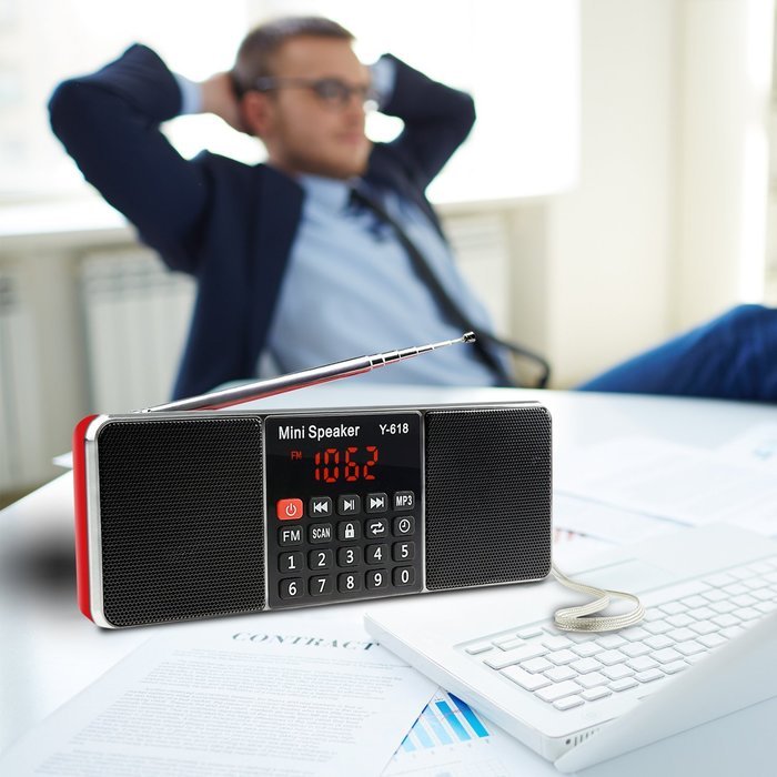 LEFON Multifunctional Bluetooth Dual Channel Digital AM / FM Radio Media Speaker MP3 Music Player Support TF Card... N13