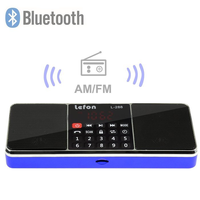 LEFON Multifunctional Bluetooth Dual Channel Digital AM / FM Radio Media Speaker MP3 Music Player Support TF Card... N16