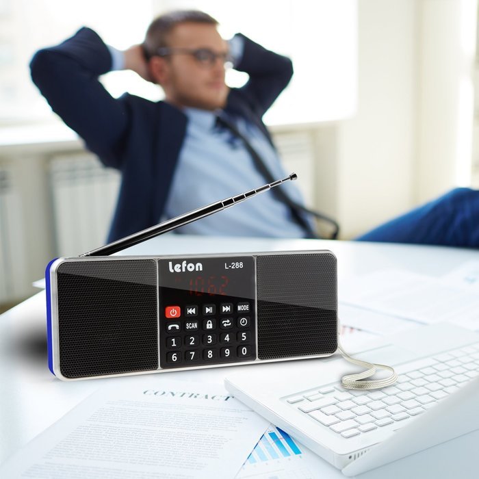 LEFON Multifunctional Bluetooth Dual Channel Digital AM / FM Radio Media Speaker MP3 Music Player Support TF Card... N20
