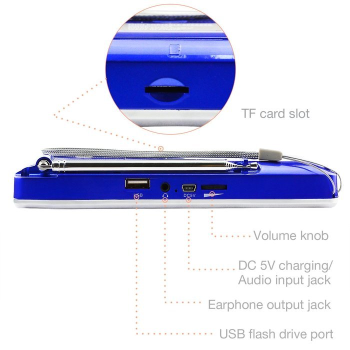 LEFON Multifunctional Bluetooth Dual Channel Digital AM / FM Radio Media Speaker MP3 Music Player Support TF Card... N23