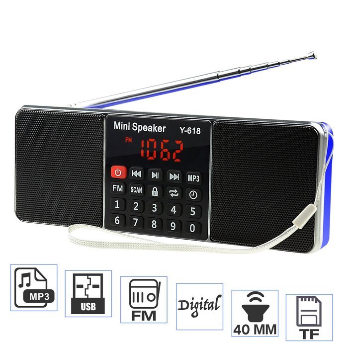 LEFON Multifunctional Bluetooth Dual Channel Digital AM / FM Radio Media Speaker MP3 Music Player Support TF Card... N26