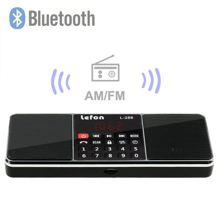 LEFON Multifunctional Bluetooth Dual Channel Digital AM / FM Radio Media Speaker MP3 Music Player Support TF Card... N30
