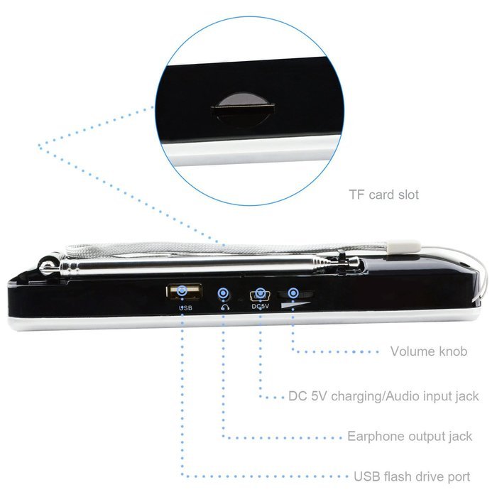 LEFON Multifunctional Bluetooth Dual Channel Digital AM / FM Radio Media Speaker MP3 Music Player Support TF Card... N32