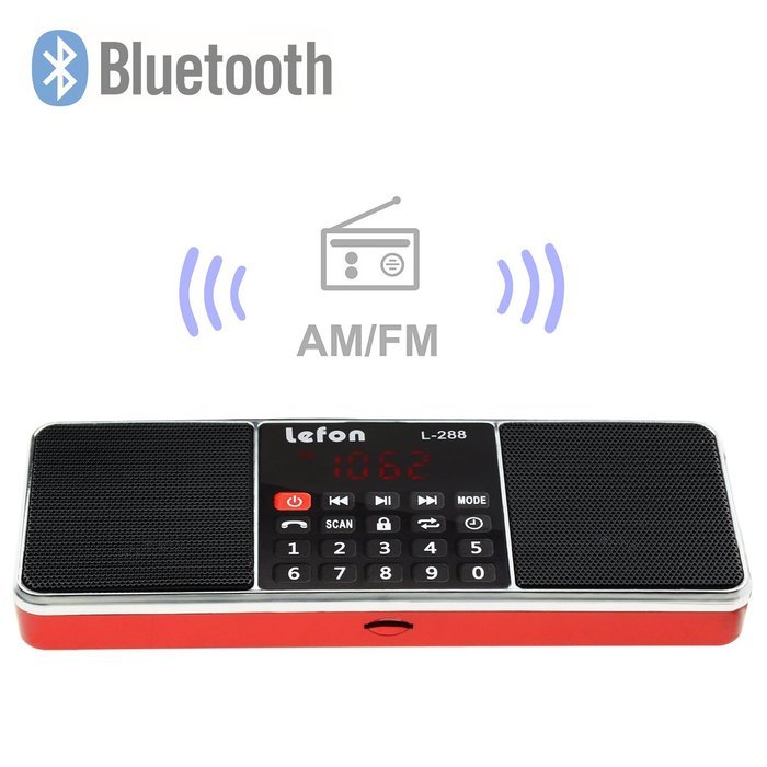 LEFON Multifunctional Bluetooth Dual Channel Digital AM / FM Radio Media Speaker MP3 Music Player Support TF Card... N40