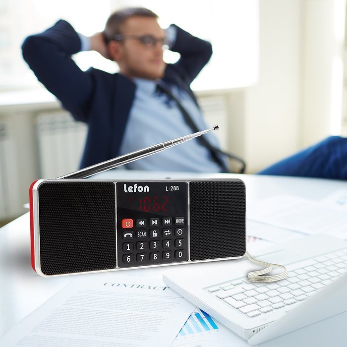 LEFON Multifunctional Bluetooth Dual Channel Digital AM / FM Radio Media Speaker MP3 Music Player Support TF Card... N41