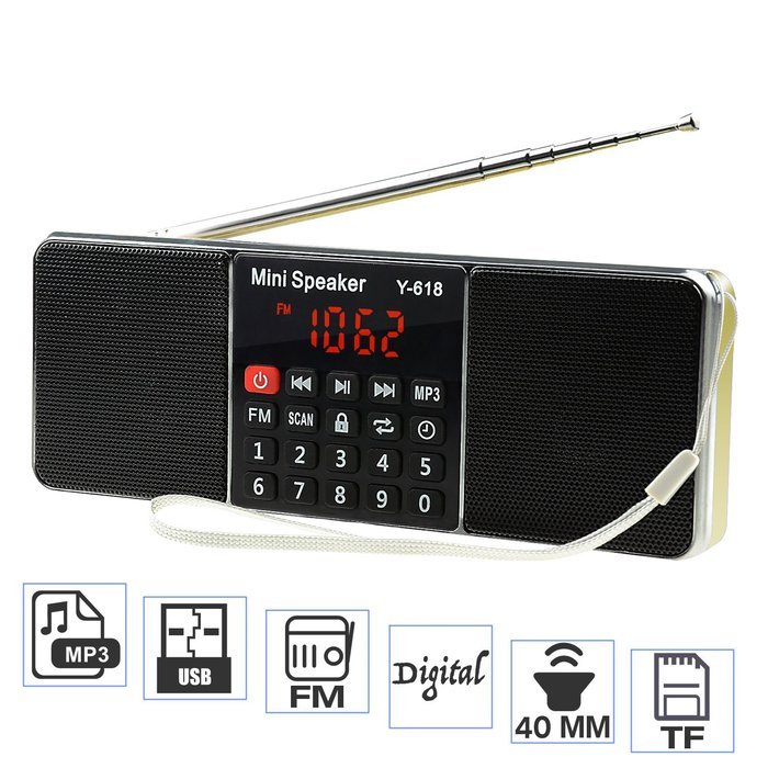 LEFON Multifunctional Bluetooth Dual Channel Digital AM / FM Radio Media Speaker MP3 Music Player Support TF Card... N47