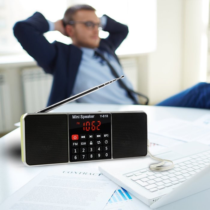 LEFON Multifunctional Bluetooth Dual Channel Digital AM / FM Radio Media Speaker MP3 Music Player Support TF Card... N48