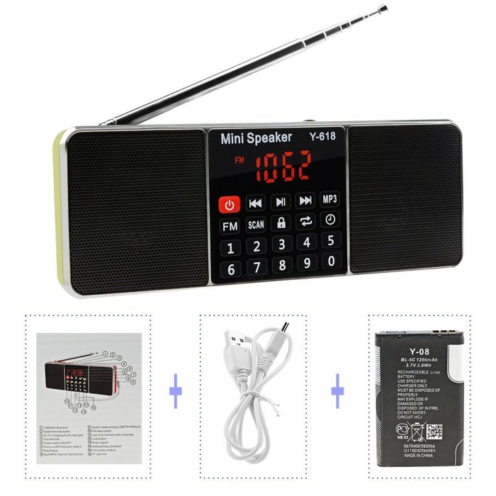 LEFON Multifunctional Bluetooth Dual Channel Digital AM / FM Radio Media Speaker MP3 Music Player Support TF Card... N49