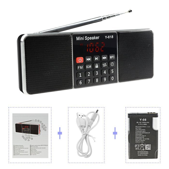 LEFON Multifunctional Bluetooth Dual Channel Digital AM / FM Radio Media Speaker MP3 Music Player Support TF Card... N56