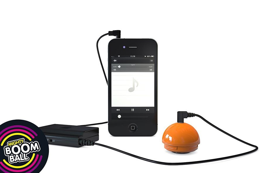 Mighty BoomBall Portable Vibration Speaker with Battery Booster - Orange N3