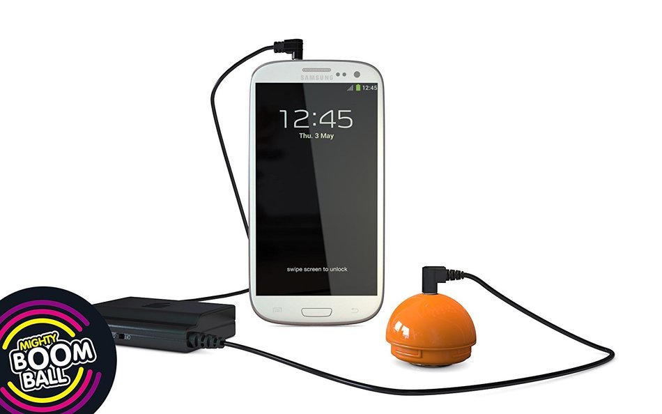 Mighty BoomBall Portable Vibration Speaker with Battery Booster - Orange N4
