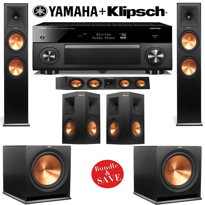 Klipsch RP-280F 5.2 Reference Premiere Home Theater System with Yamaha AVENTAGE RX-A3060BL 11.2-Ch Network A/V...