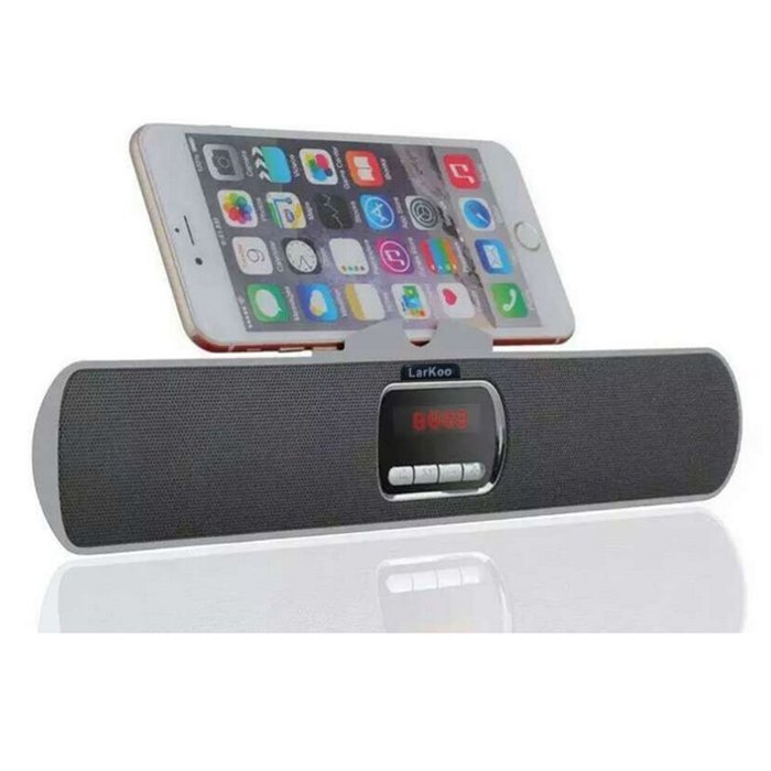 LarKoo Ultra Portable Wireles Rechargeable Handsfree Bracket LCD Bluetooth Speaker Stereo Syste Stand for Smartphones...