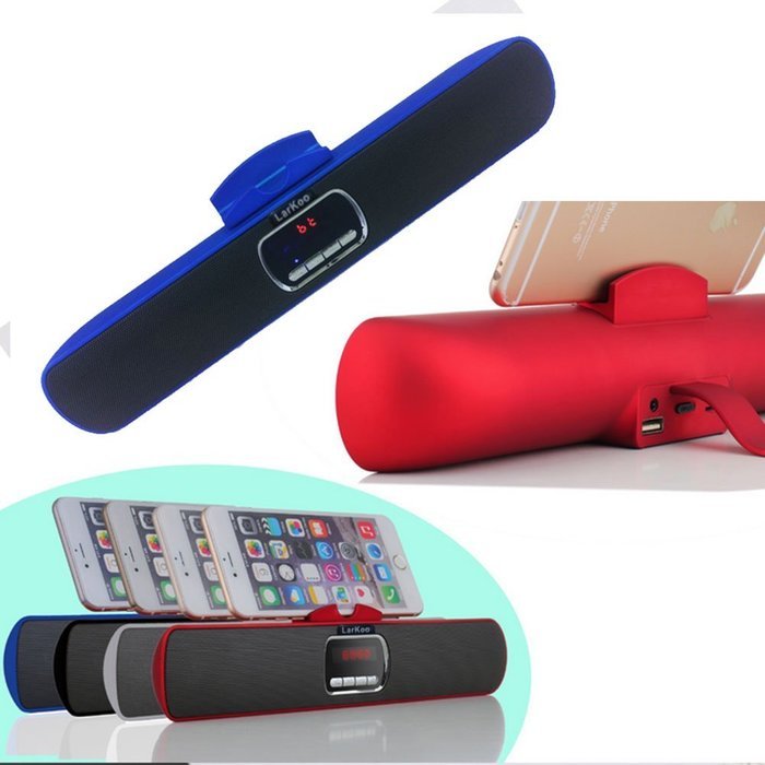 LarKoo Ultra Portable Wireles Rechargeable Handsfree Bracket LCD Bluetooth Speaker Stereo Syste Stand for Smartphones... N16