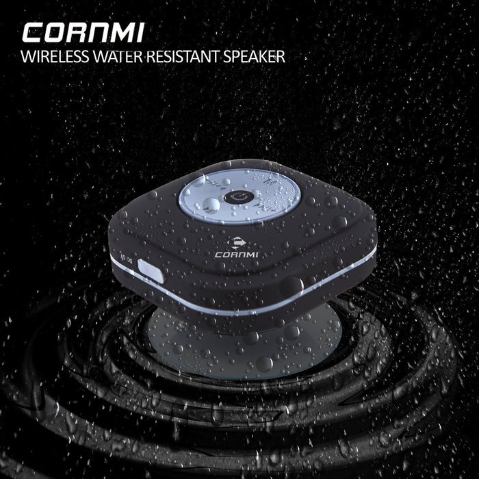 CORNMI EBS-52 FM RADIO Water Resistant Bluetooth Wireless Shower Speaker Hands-Free Portable Speakerphone Built-in... N5