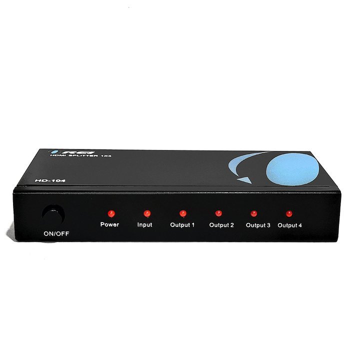 OREI HD-104 1x4 4 Ports HDMI Powered Splitter for Full HD 1080P & 3D Support (One Input To Four Outputs)