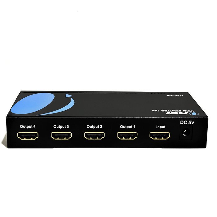 OREI HD-104 1x4 4 Ports HDMI Powered Splitter for Full HD 1080P & 3D Support (One Input To Four Outputs) N2