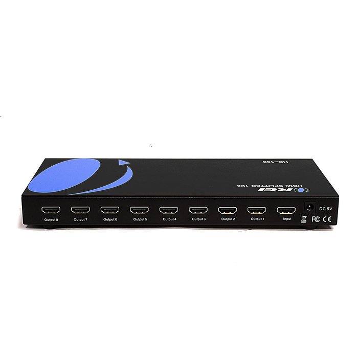 OREI HD-104 1x4 4 Ports HDMI Powered Splitter for Full HD 1080P & 3D Support (One Input To Four Outputs) N3