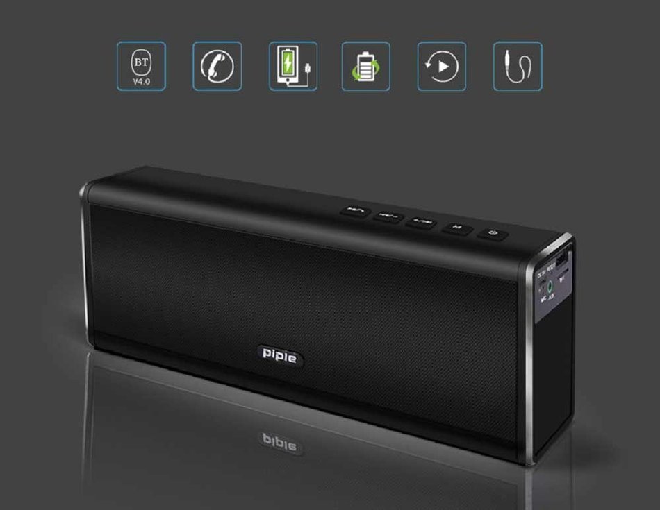 Piple Wireless Bluetooth Speaker 20W Built-in 4400mAh Battery Power Bank Function Boom Premium Wireless Stereo... N4