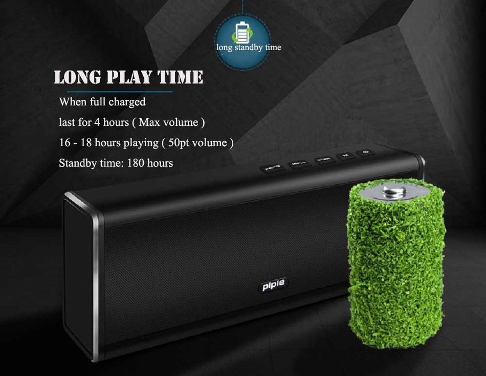 Piple Wireless Bluetooth Speaker 20W Built-in 4400mAh Battery Power Bank Function Boom Premium Wireless Stereo... N6
