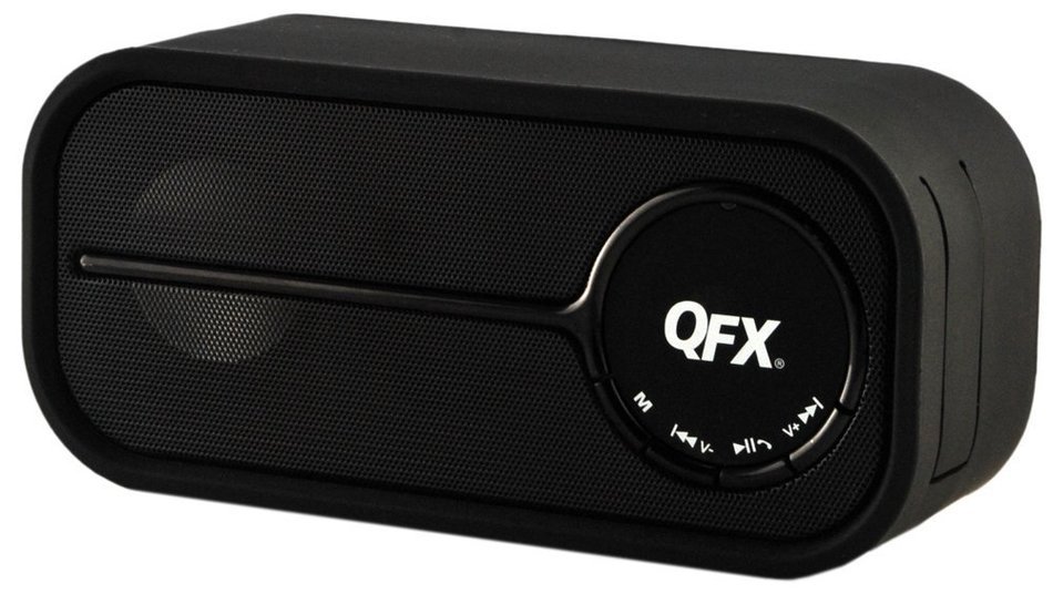 QFX BT-40BLK/BK Portable Rechargeable Bluetooth Speaker with Microphone (Black)