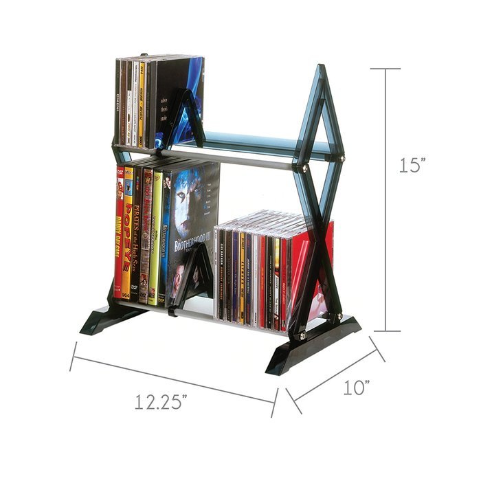 Atlantic Mitsu 130 CD/90 DVD/BluRay/Games 5-Tier Media Rack Smoke N4