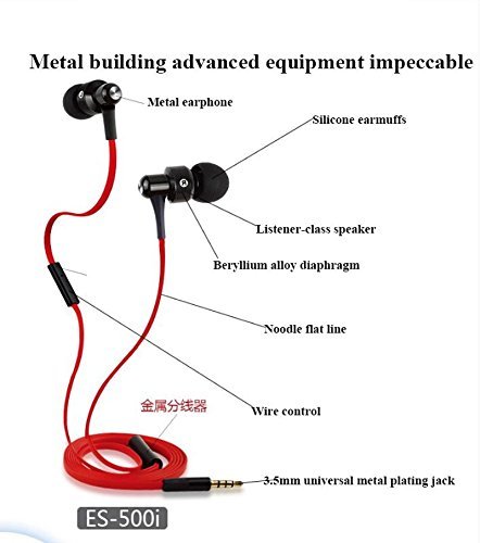 AWEI ES 500i Metal 3.5mm Jack In-Ear Noise Isolating With Mic Super Bass Earphone For iPhone 6S iPad Color Pink N2
