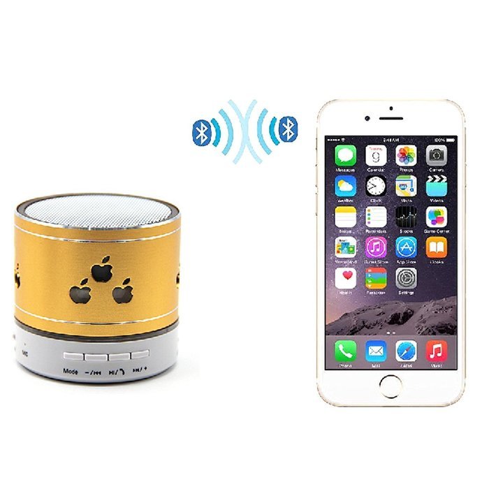 Smileto New Pattern Mini Bluetooth Speaker Apple LED Light Wireless Smart Hands Free Speaker With FM Radio Support... N2