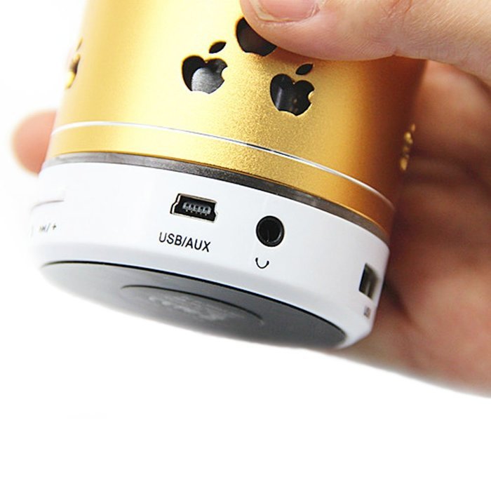 Smileto New Pattern Mini Bluetooth Speaker Apple LED Light Wireless Smart Hands Free Speaker With FM Radio Support... N5