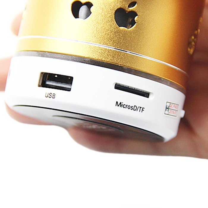 Smileto New Pattern Mini Bluetooth Speaker Apple LED Light Wireless Smart Hands Free Speaker With FM Radio Support... N6