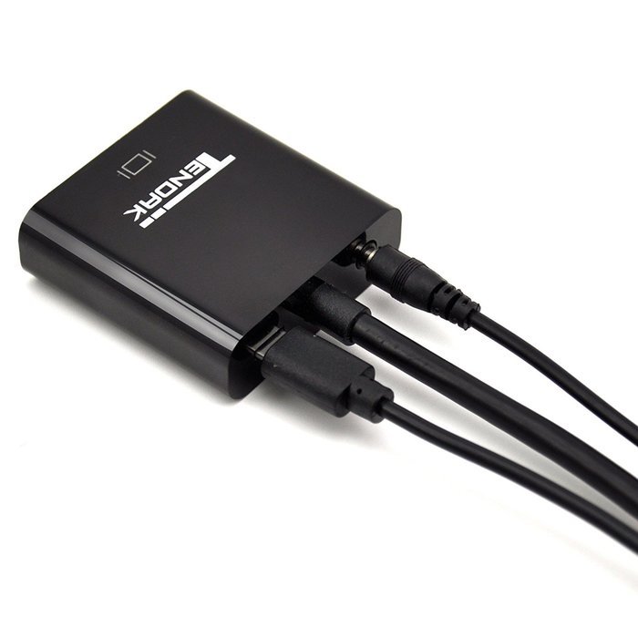 Tendak Gold-Plated Active HD 1080P HDMI to VGA Converter Adapter Dongle with 3.5mm Audio for Laptop PC Projector... N12