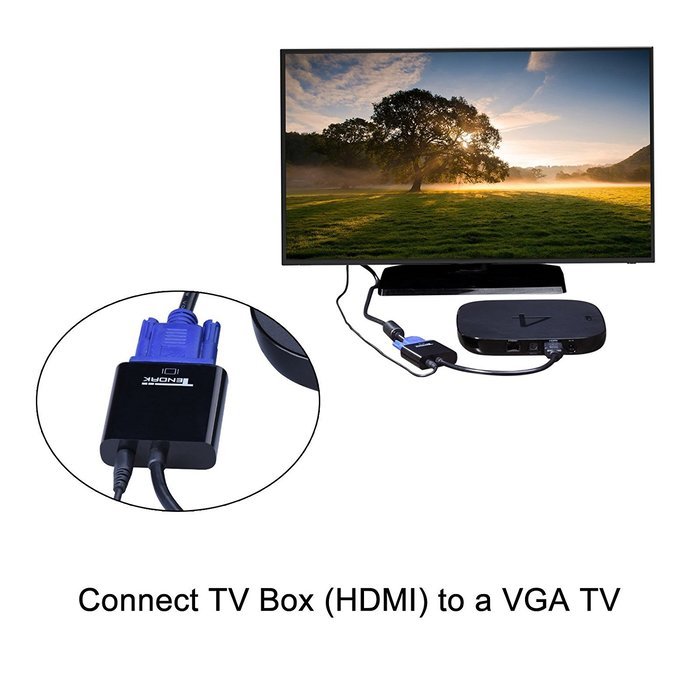 Tendak Gold-Plated Active HD 1080P HDMI to VGA Converter Adapter Dongle with 3.5mm Audio for Laptop PC Projector... N26