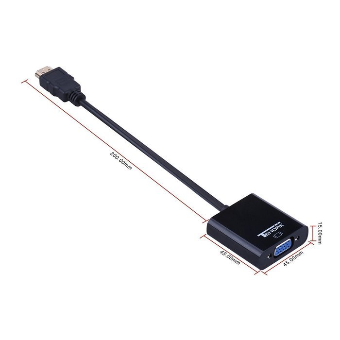 Tendak Gold-Plated Active HD 1080P HDMI to VGA Converter Adapter Dongle with 3.5mm Audio for Laptop PC Projector... N27