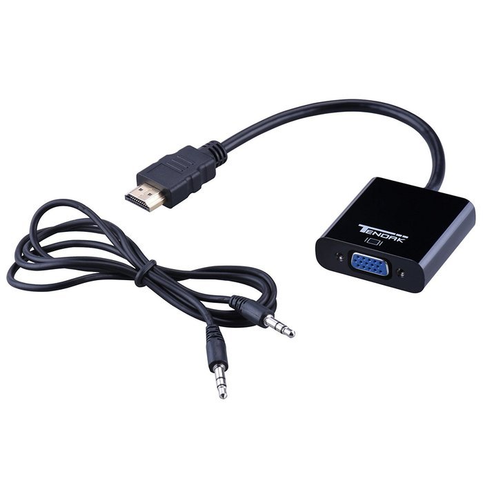 Tendak Gold-Plated Active HD 1080P HDMI to VGA Converter Adapter Dongle with 3.5mm Audio for Laptop PC Projector... N28