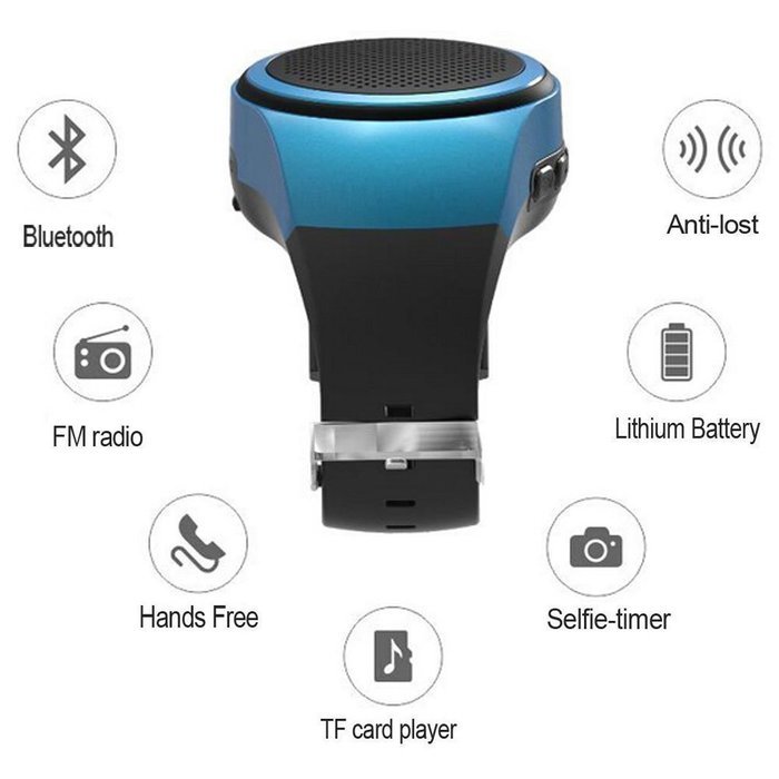 HONGYU Wireless Outdoor Sport Portable Bluetooth Watch Speaker with FM Radio,Support Micro Memory Card and Remote... N14