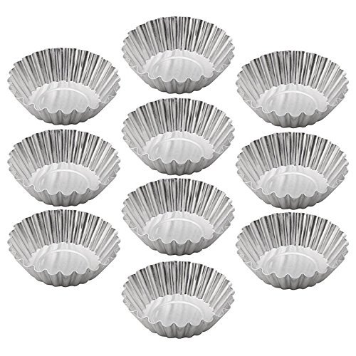 Delight eShop Baking Tool 10PCS Egg Tart Aluminum Cupcake Cake Cookie Flower Mold Mould Tin