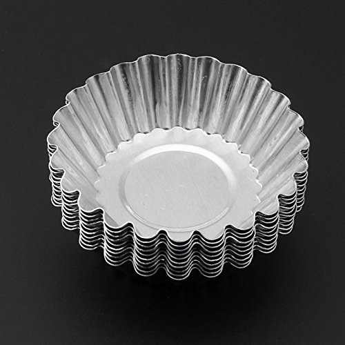 Delight eShop Baking Tool 10PCS Egg Tart Aluminum Cupcake Cake Cookie Flower Mold Mould Tin N5