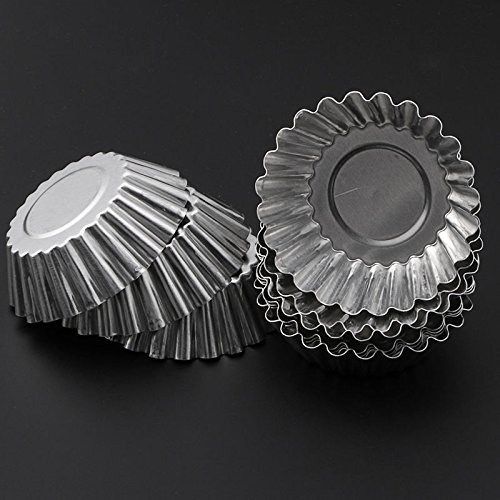 Delight eShop Baking Tool 10PCS Egg Tart Aluminum Cupcake Cake Cookie Flower Mold Mould Tin N6