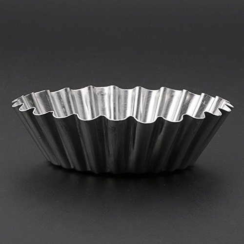 Delight eShop Baking Tool 10PCS Egg Tart Aluminum Cupcake Cake Cookie Flower Mold Mould Tin N7