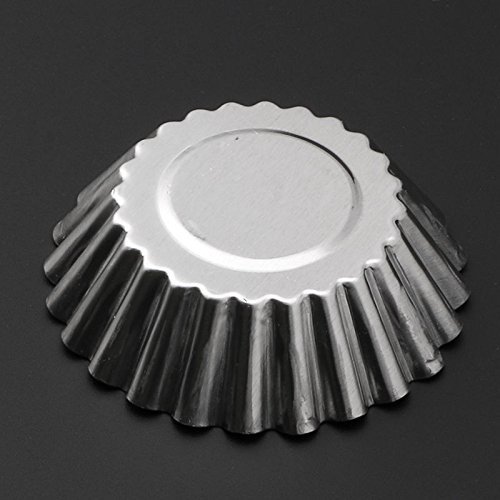 Delight eShop Baking Tool 10PCS Egg Tart Aluminum Cupcake Cake Cookie Flower Mold Mould Tin N8
