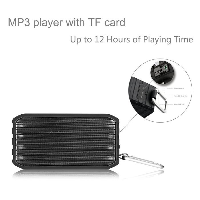 Arespark Outdoor Bluetooth 4.0 Speaker with 12 Hours Playtime, 7W Dual Stereo Bass Radiator, IPX4 Waterproof,... N4