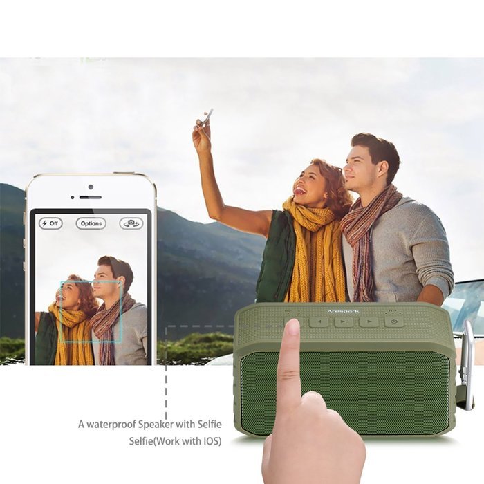 Arespark Outdoor Bluetooth 4.0 Speaker with 12 Hours Playtime, 7W Dual Stereo Bass Radiator, IPX4 Waterproof,... N21