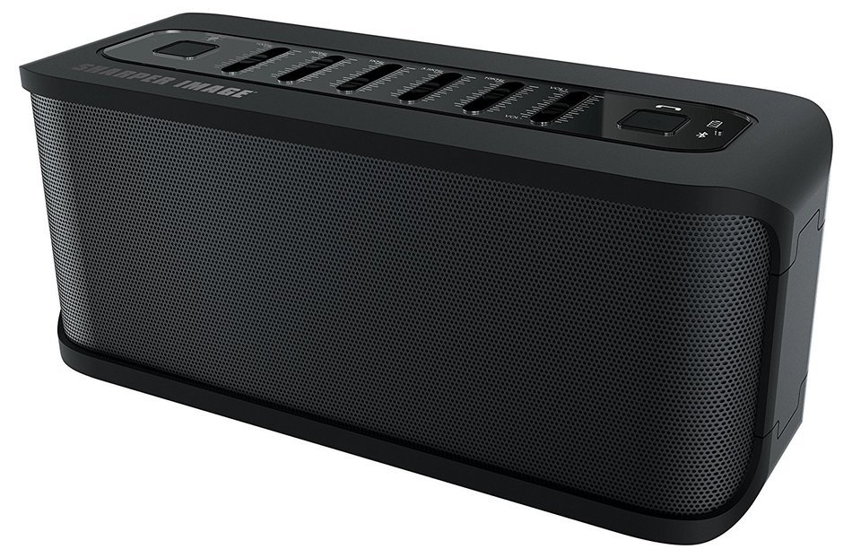 SHARPER IMAGE SBT609BK Custom Sound Bluetooth Speaker With Dancing LED Lights, Built-in Mic, and 3.5mm Jack N2
