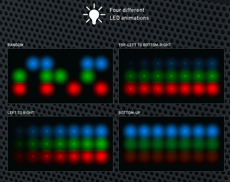 SHARPER IMAGE SBT609BK Custom Sound Bluetooth Speaker With Dancing LED Lights, Built-in Mic, and 3.5mm Jack N4